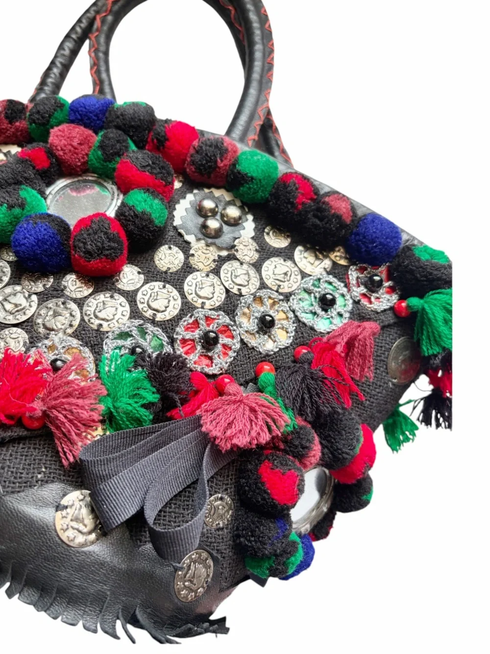 Figue Mini Pom Pom Colorful Tote Bag - Picture 5 of 9